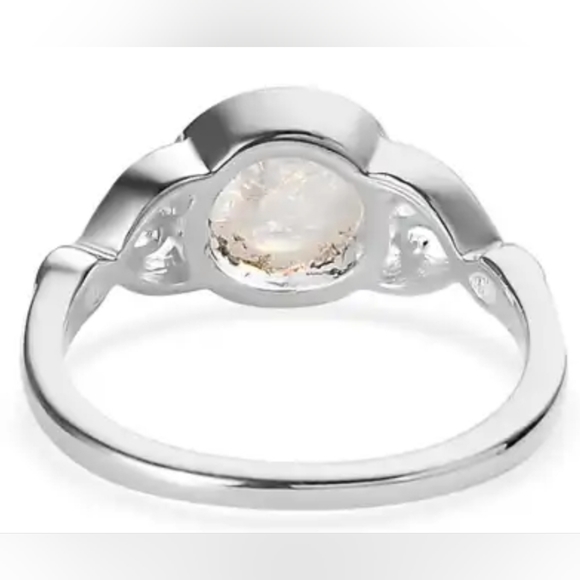Kuisa Rainbow Moonstone Solitaire Ring in Sterling Silver 1.65 ctw s 5 - Picture 6 of 9